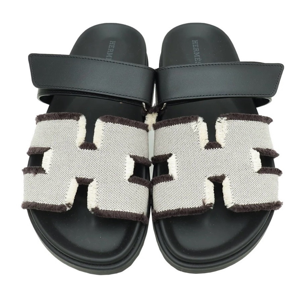 Hermes Chypre pony style calfskin sandal, 38